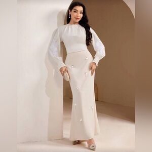 SHEIN Cream Maxi Skirt